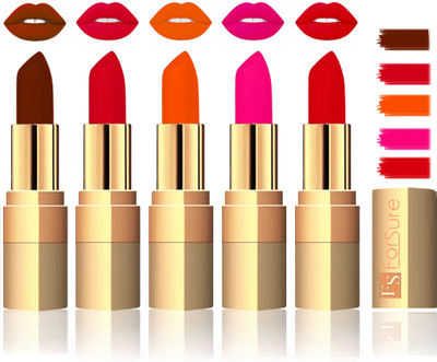 

Forsure Extra Soft & Smooth Velvet Matte Lip Color Combo(Brown,Mauve,Fast Red,Pink,Soft Red)