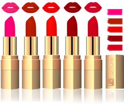 

Forsure Extra Soft & Smooth Velvet Matte Lip Color Combo(Peach,Chocalate,Hot Red,Maroon,Mauve)