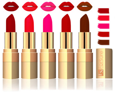 

Forsure Extra Soft & Smooth Velvet Matte Lip Color Combo(Maroon, Mauve, Fast Red, Pink, Soft Red)