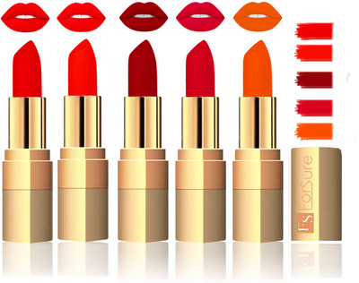 

Forsure Extra Soft & Smooth Velvet Matte Lip Color Combo(Sweet Red, Maroon, Mauve, Fast Red, Pink)