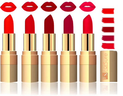 

Forsure Extra Soft & Smooth Velvet Matte Lip Color Combo(Hot Red, Maroon, Plum, Sweet Red, Romantic Red)