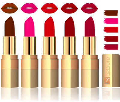 

Forsure Extra Soft & Smooth Velvet Matte Lip Color Combo(Brown,Pink,Soft Red,Maroon,Plum)