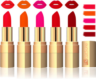 

Forsure Extra Soft & Smooth Velvet Matte Lip Color Combo(Red,Fast Red,Pink,Soft Red,Maroon)