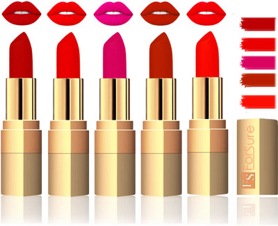 

Forsure Extra Soft & Smooth Velvet Matte Lip Color Combo(Coffee,Sweet Red,Purple,Chocalate,Hot Red)