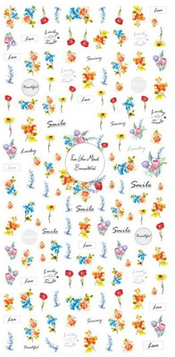 

SENECIO® Vintage Valentine Love Smile Floral Nail Art Manicure Decals Water Transfer Stickers 1 Sheet Size:12.5X6cm(Multicolor)