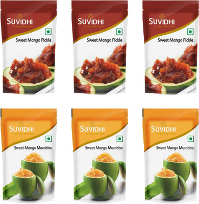 Suvidhi 3 Sweet Mango Pickle & 3 Sweet Mango Murabba Mango Pickle(100 g, Pack of6)