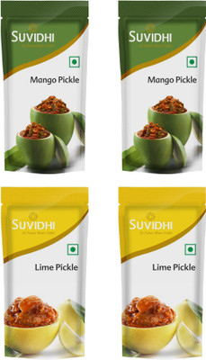 

Suvidhi 2 Mango Pickle & 2 Lime Pickle Mango, Lemon Pickle(200 g, Pack of4)