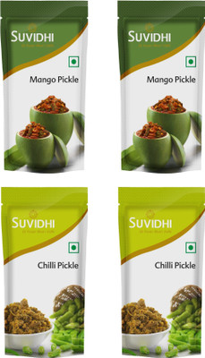 

Suvidhi 2 Mango Pickle & 2 Chilli Pickle Mango, Green Chilli Pickle(200 g, Pack of4)