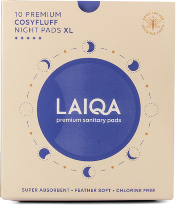 

LAIQA Premium Sanitary Napkins Cosyfluff Night Pads XL 10 Pads 315mm Sanitary Pad(Pack of 10)