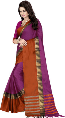 Bombey Velvat Fab Self Design Daily Wear Cotton Blend, Silk Blend Saree(Purple)