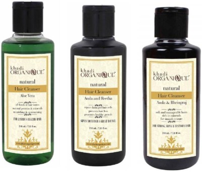 

Khadi Organique amla bhringraj aloevera amla reetha natural cleanser(shampoo) Pack of 3 630 ml(630 ml)