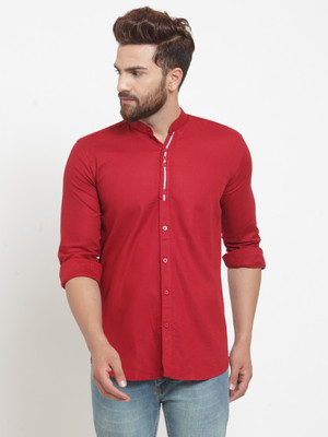 A-Okay Men Solid Casual Red Shirt
