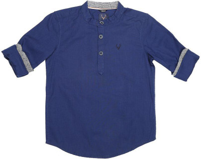 allen-solly-boys-solid-casual-blue-shirt