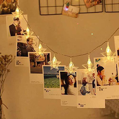 Lilone Star Photo Clips for Home Decorations Decorative Showpiece - 14 cm(Plastic, Multicolor)