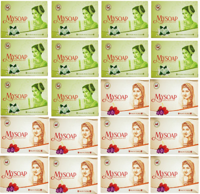 

Mysore Sandal 10 MYSOAP JASMINE MILK CREAM PREMIUM BEAUTY SOAP 100GM + 10 MYSOAP FRUITY FLORAL PREMIUM BEAUTY SOAP 100GM(100 g, Pack of 20)