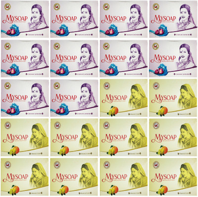 

Mysore Sandal 10 MYSORE SANDAL'S MYSOAP COLOGNE LAVENDER PREMIUM BEAUTY SOAP 100GM + 10 MYSOAP ORANGE LIME PREMIUM BEAUTY SOAP 100GM(100 g, Pack of 20)