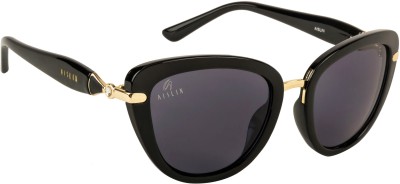 AISLIN Rectangular, Cat-eye Sunglasses(For Women, Black)
