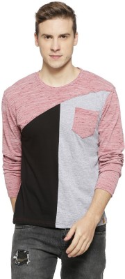 CAMPUS SUTRA Colorblock Men Round Neck Pink T-Shirt