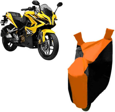 Auto Age Two Wheeler Cover for Bajaj(Pulsar RS 200, Orange)