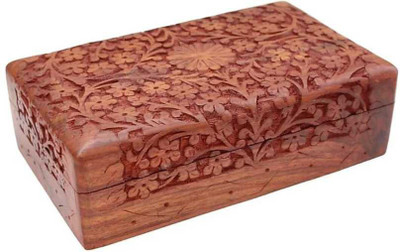

therajasthaniart Wooden Decorative Box 1 Vanity Box(Brown)