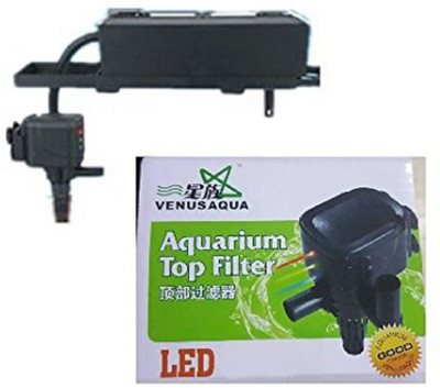 

Venus Aqua Top Filter for Water Circulation and with 3 in 1 Colorful LED (Black) Sponge Aquarium Filter(Biological Filtration for Salt Water and Fresh Water)