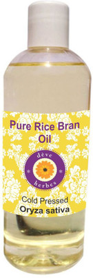 

Deve Herbes Pure Rice Bran Oil (Oryza sativa) 100% Natural Therapeutic Grade Cold Pressed(200 ml)