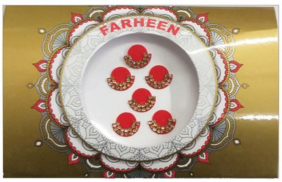 

FARHEEN FRN ROUND BINDI 5 FORHEAD Red Bindis(INDIAN FANCY BINDI)