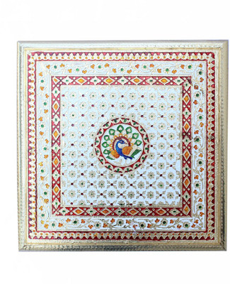 Apkamart Handcrafted Minakari Chowki - 18 Inch - Religious Showpiece for Decor and Gifts Wood All Purpose Chowki(Multicolor)