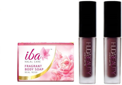

iba halal care Iba Halal Care Fragrant Body Soap Real Rose With Two Pink shade Lipgloss(Set of 3)