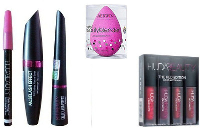 

AERWIN Puff And Huda Beauty 3 In 1 And Huda beauty Red Edition(Set of 8)