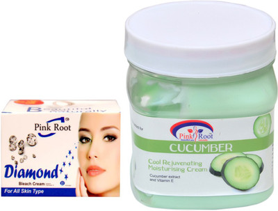 

Pink Root CUCUMBER CREAM 500GM WITH DIAMOND BLEACH 50GM(Set of 2)