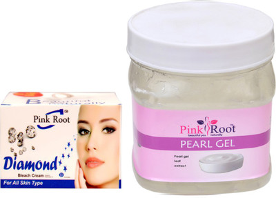 

Pink Root PEARL GEL 500GM WITH DIAMOND BLEACH 50GM(Set of 2)