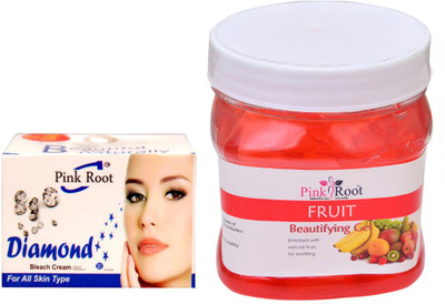 

Pink Root FRUIT GEL 500GM WITH DIAMOND BLEACH 50GM(Set of 2)
