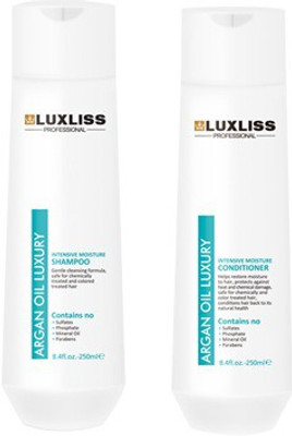 

LUxliss Professional Argan Oil Intensive Moisture Shampoo (250ml) and Conditioner (200)(Set of 2)