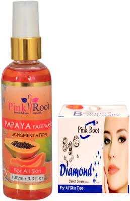 

Pink Root PAPAYA FACE WASH 100ML WITH DIAMOND BLEACH 50GM(Set of 2)
