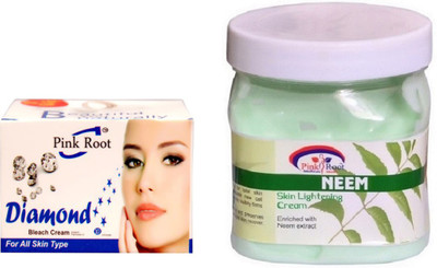 

Pink Root NEEM CREAM 500GM WITH DIAMOND BLEACH 50GM(Set of 2)