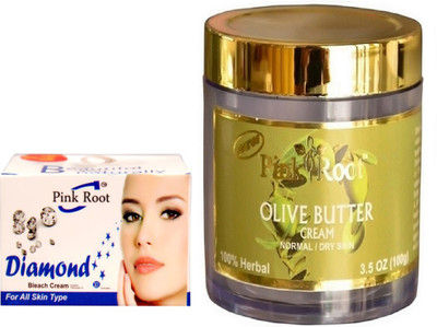 

Pink Root OLIVE BUTTER CREAM 100GM WITH DIAMOND BLEACH 50GM(Set of 2)