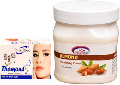 

Pink Root SWEET LEMON CREAM 500GM WITH DIAMOND BLEACH 50GM(Set of 2)