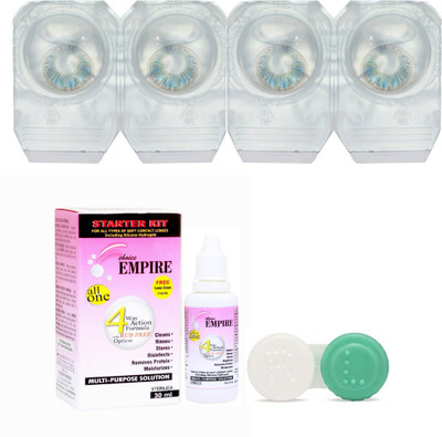 

CHOICE EMPIRE LightBlue 2 Pair Colored Contact Lens with case and solution (0 Power) Monthly Contact Lens(0, Light Blue,Light Blue, Pack of 3)