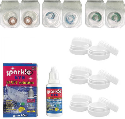 

Sparkle Eye Pack of 6 Lenses ( Turquoise, Brown & Blue) Monthly Contact Lens(0, Turquoise, Brown, Blue, Pack of 3)