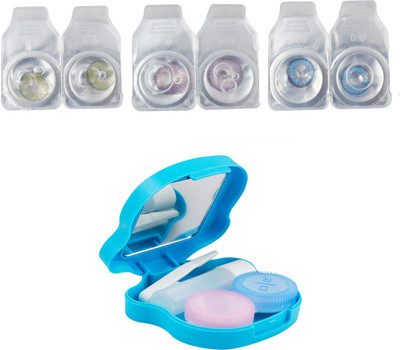 

Optify Zero Power Combo Pack Monthly Color Contact Lens With Solution and Travel Kit Monthly Contact Lens(0, Green_Violet_Blue, Pack of 3)