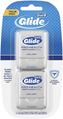 

Oral-B Glide Pro-Health Deep Clean Cool Mint Flavor Floss Twin Pack 80 M