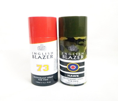 

ENGLISH BLAZER 73 AND HAWK Deodorant Spray - For Men(300 ml, Pack of 2)