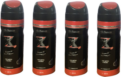 

Al Nuaim X (PACK OF 4) Body Spray - For Men & Women(200 ml, Pack of 4)