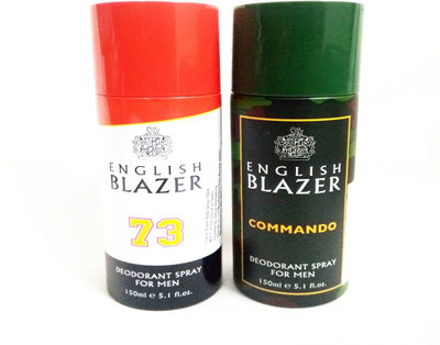 

ENGLISH BLAZER 73 AND COMMANDO Deodorant Spray - For Men(300 ml, Pack of 2)