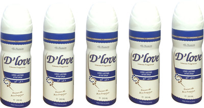 

Al Nuaim D'LOVE (PACK OF 5) Body Spray - For Men & Women(200 ml, Pack of 5)