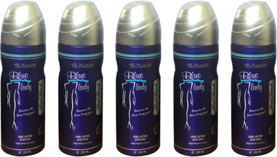 

Al Nuaim BLUE LADY (PACK OF 5) Body Spray - For Men & Women(200 ml, Pack of 5)