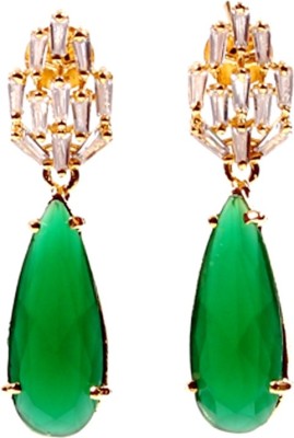 ANAY Green Amercian Stone Casual Earrings Alloy Drops & Danglers