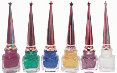 

BBMENOW Glitter Women Shiny Long Lasting Liquid Brush Eye Liner Waterproof Makeup Eyeliner 10 ml (multy colour) (pack of 6) 10 ml(multicolour)