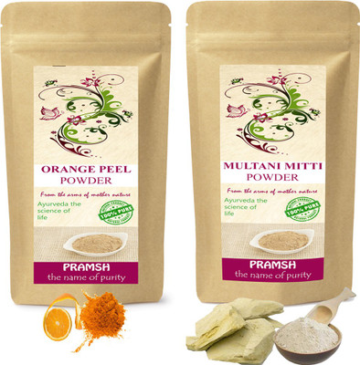 

PRAMSH Premium Quality Orange Peel 300gm & Multani Mitti 300gm Powder Combo(600 g)
